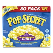 POP SECRET Microwave Popcorn, Movie Theater Butter, 3 oz Bags, PK30 69687